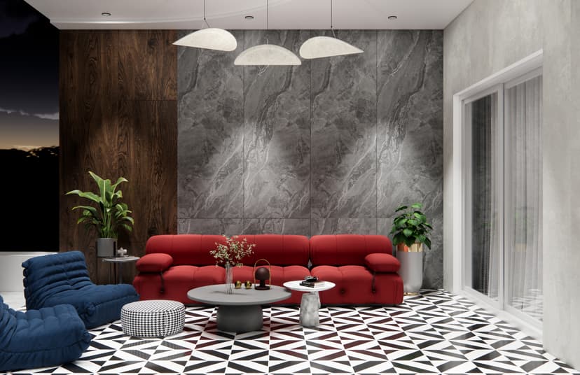 Elegant master bedroom with high-end materials