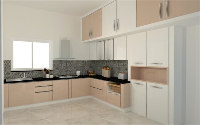 Simple modular kitchen with basic laminates